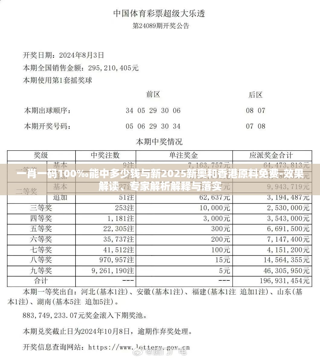 一肖一码100‰能中多少钱与新2025新奥和香港原料免费-效果解读、专家解析解释与落实