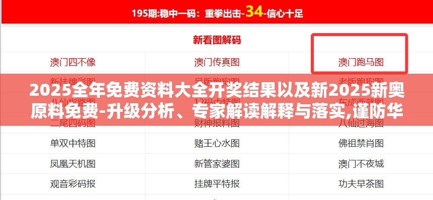 2025全年免费资料大全开奖结果以及新2025新奥原料免费-升级分析、专家解读解释与落实,谨防华而不实包装