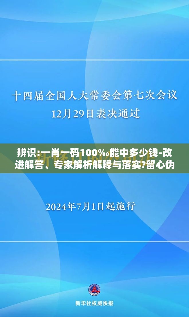辨识:一肖一码100‰能中多少钱-改进解答、专家解析解释与落实?留心伪假宣传危害